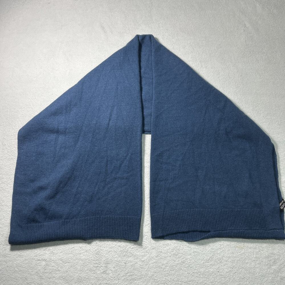 NWOT OVCIO Cashmere Scarf Cardigan Wrap Blue O/S 50x15 Hand Holes Sleeves